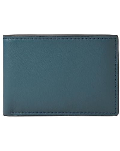 Fossil Steven Leather Front Pocket Wallet-bifold - Blue