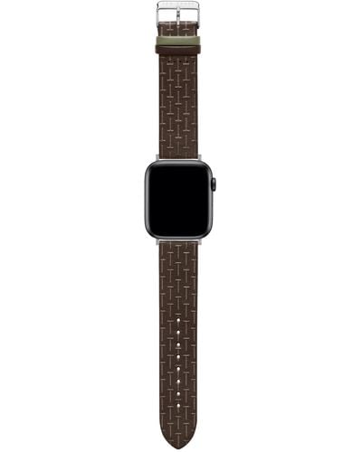 Ted Baker Brown T-embossed Leather Strap Green Keeper For Apple Watch® - Black