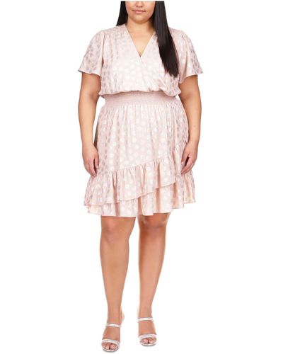 Michael Kors Womens Smocked Waist Dress - Pink