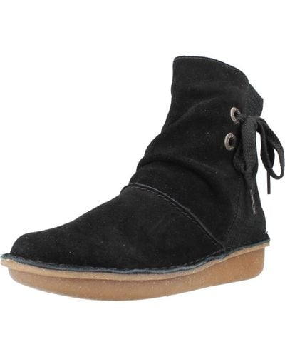 Clarks Funny Oak Suede Boots In Black Standard Fit Size 61⁄2