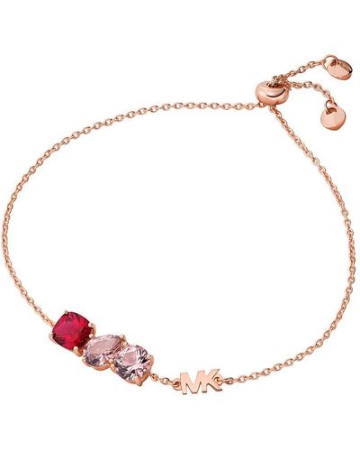 Michael Kors Brilliance Sterling Silver Chain Bracelet - Pink