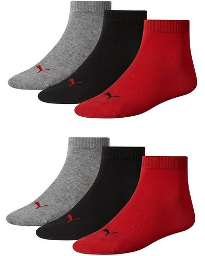 PUMA Erwachsene Sneaker Socken - Rot