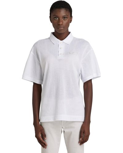 G-Star RAW Mesh Loose Polo T-shirt - White