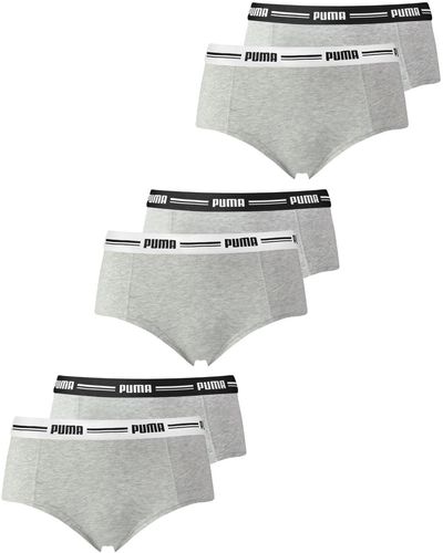 PUMA Iconic Mini Shorts Pantys Slips 573010001 6er Pack - Weiß