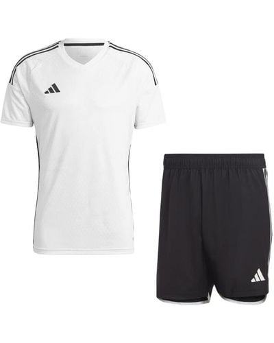 adidas Fußball Tiro 23 Competition Match Trikotset Trikot Shorts weiß schwarz Gr S