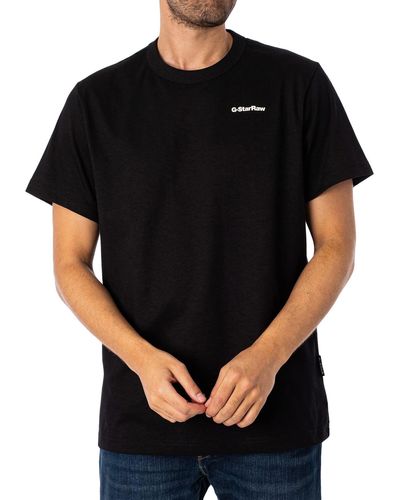 G-Star RAW De los Hombres Camiseta Holgada con Volumen en la Espalda - Negro