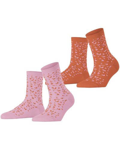 Esprit Socken Fun Pattern 2-Pack W SO Baumwolle gemustert 2 Paar - Pink