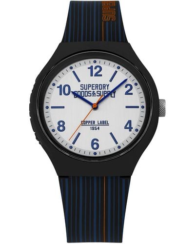 Superdry Analog Quarz Uhr mit Silikon Armband SYG252U - Mettallic