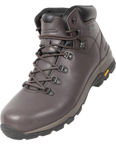 Mountain Warehouse Skye Waterproof Vibram Leather Hiking Boot Tan 12 Uk - Grey