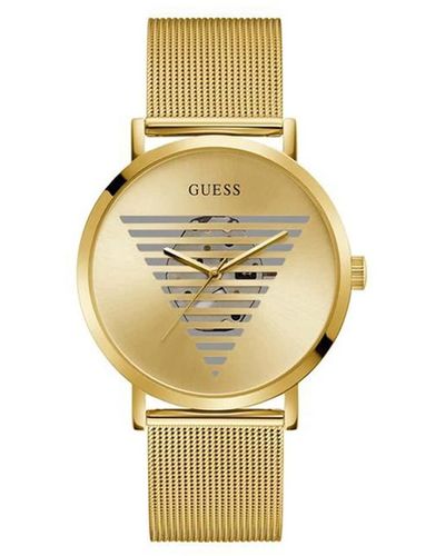 Guess Gold-tone Stainless Steel Mesh Watch 44mm - Metallic