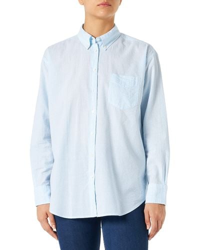 GANT D1. Relaxed Gingham Shirt Blouse - Blue