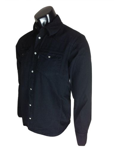 adidas Aztec S Classic Long Sleeved Denim Shirts S-3xl Available In Black And Blue Stonewash Full Sleeve Shirt Flap Collar With Press