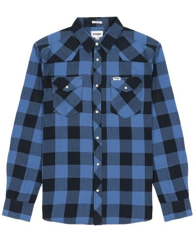 Wrangler Ls Western Shirt - Blau