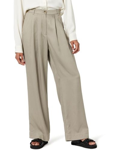 The Drop Amalia Relaxed Pleated Trousers Hose - Natur
