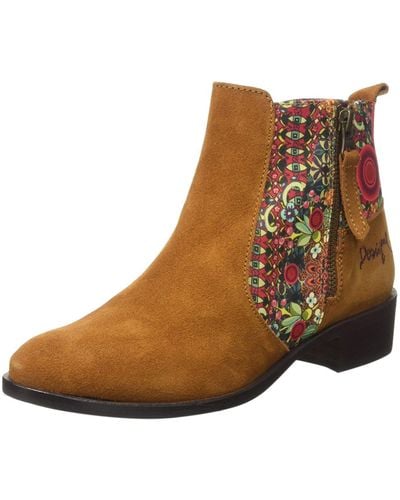 Desigual Rep Ankle Boots Brown