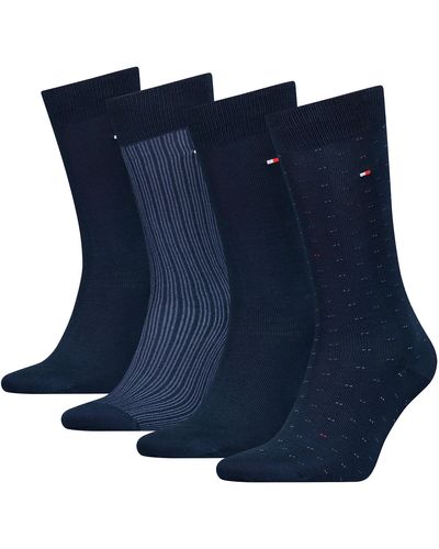 Tommy Hilfiger Tin Giftbox Long Socks 4 Pairs Eu 39-42 Man - Blue