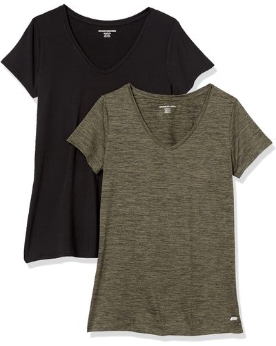 Amazon Essentials T-shirt Tech à manches courtes et col en V - Multicolore