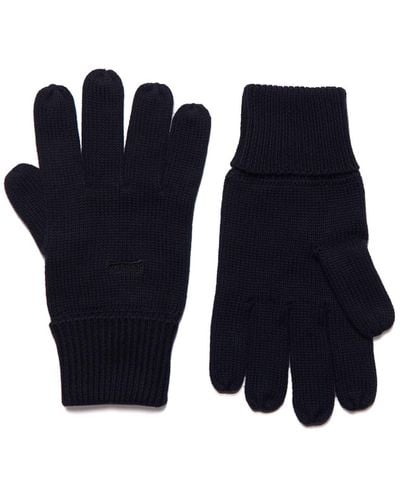 Superdry Knitted Logo Gloves - Blue