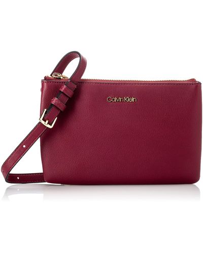 Calvin Klein Ck Must Ew Dbl Compartment Xbody Crossovers - Red