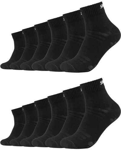 Skechers 12 Paar Quarter Socken SK42017 - Schwarz
