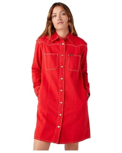 Wrangler Abito Western Dress - Rosso