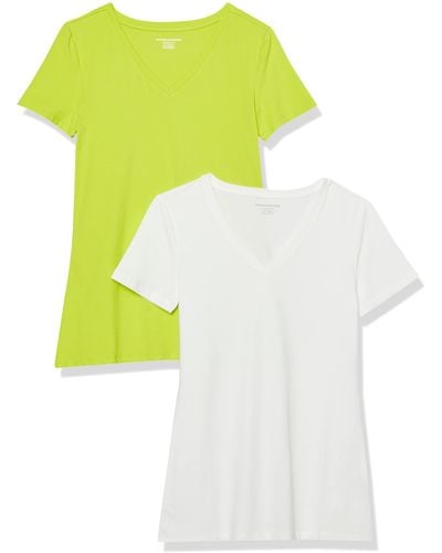 Amazon Essentials T-shirt Met Korte Mouwen En V-hals In Klassieke Pasvorm - Geel