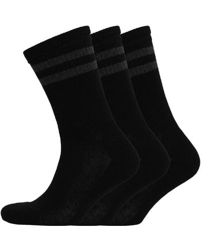 French Connection S Fcuk Three Pack Sport Stripe Socks - Black
