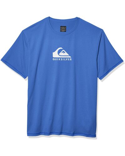 Quiksilver Solid Streak Ss Short Sleeve Rashguard Surf Shirt - Blue
