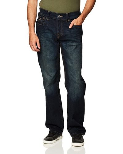 True Religion Ricky-Jeans a Gamba Dritta con Tasca Posteriore con Patta - Blu