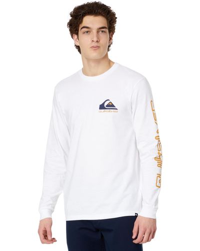 Quiksilver Comp Logo Long Sleeve Tee Shirt T - White