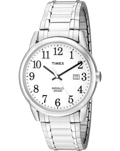 Timex Tw2p81300 Easy Reader Silver-tone Stainless Steel Expansion Band Watch - Metallic