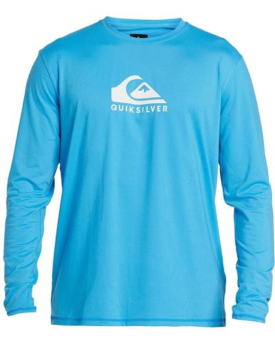 Quiksilver Solid Streak Ls Long Sleeve Rashguard Surf Shirt Rash Guard - Blue