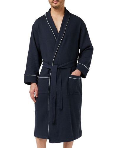 Amazon Essentials Robe de Chambre Gaufrée Légère - Bleu