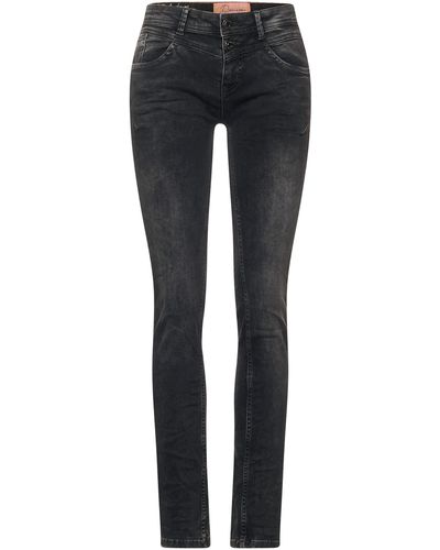 Street One Casual Fit Jeans Black Denim Washed 36 - Schwarz
