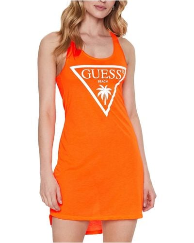 Guess Logo Tank Top Dress - Orange