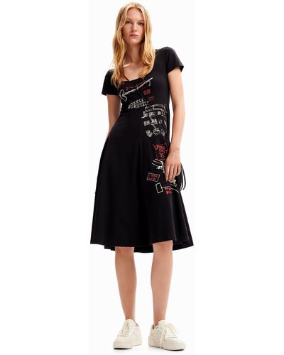 Desigual Vest_Broadway Road Vestido - Negro