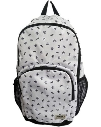 Vans Alumni Backpack All-over Logo White Black University School Bag Casual Travel Laptop