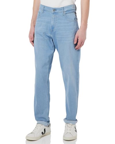 Replay Jeans Sandot Tapered-Fit Aged aus Bio-Baumwolle - Blau