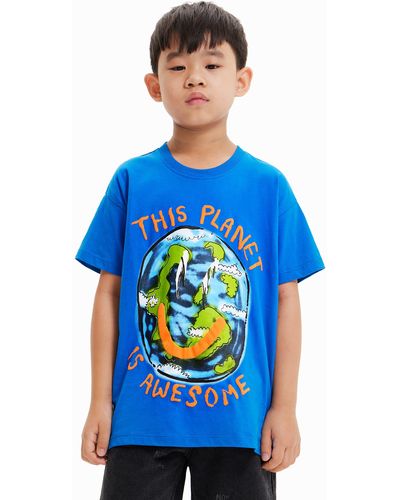 Desigual TS_Planet 5015 Ducados Camiseta - Azul