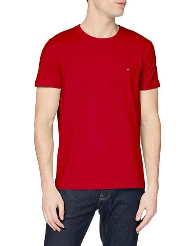 Tommy Hilfiger T-Shirt ches Courtes Tommy Logo Encolure Ronde - Rouge
