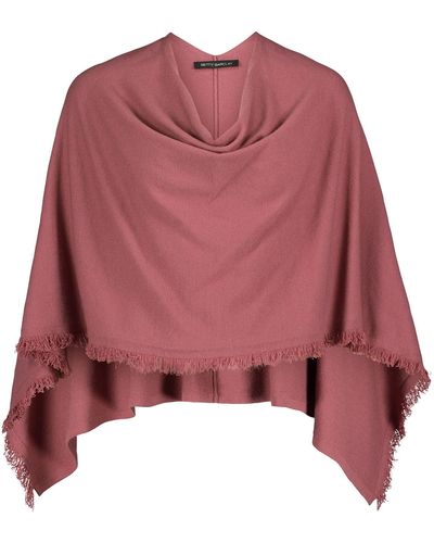 Betty Barclay Strick-Poncho mit Fransen Roan Rouge,ACC - Rot