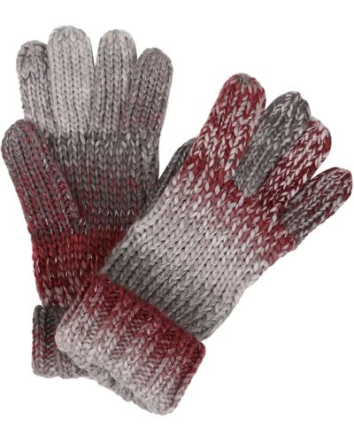 Regatta S Frosty Vi Chunky Knit Turn Up Gloves - Red