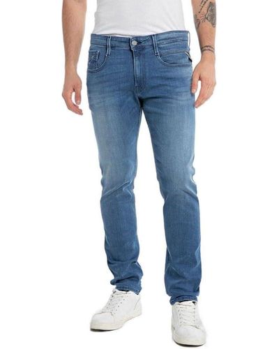 Replay M914y Anbass Power Stretch Jeans Single Jeans - Blau