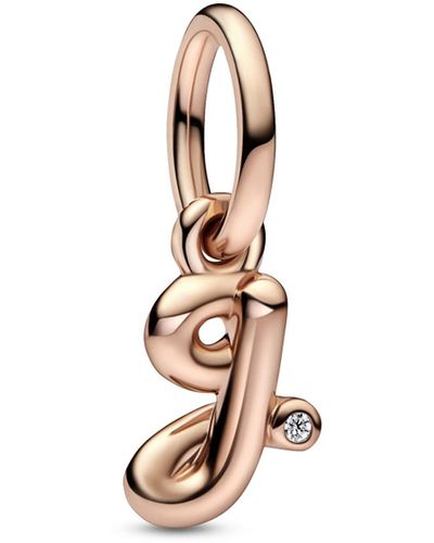 PANDORA Moments Letter G 14k Rose Gold-plated Dangle With Clear Cubic Zirconia - White