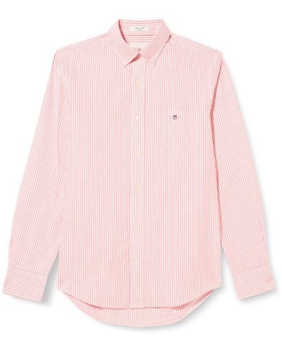GANT Reg Oxford Banker Stripe Shirt - Pink