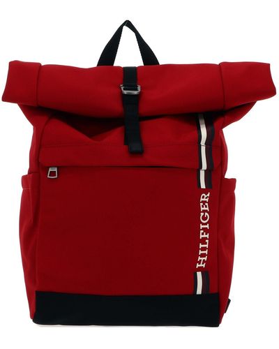 Tommy Hilfiger TH Monotype Rolltop Backpack Primary Red - Rot