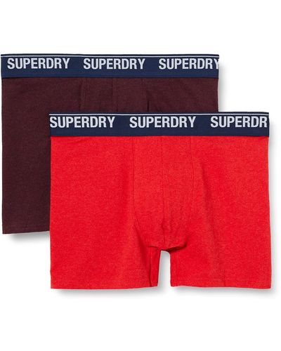Superdry Boxer Multi Double Pack Shorts - Red