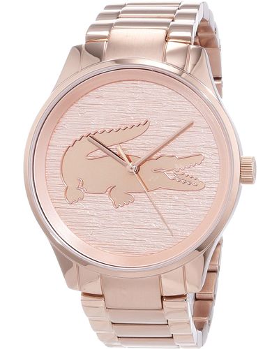 Lacoste Analogue Quartz Watch For Women With Rose Gold Coloured Stainless Steel Bracelet - 2001015 - Pink