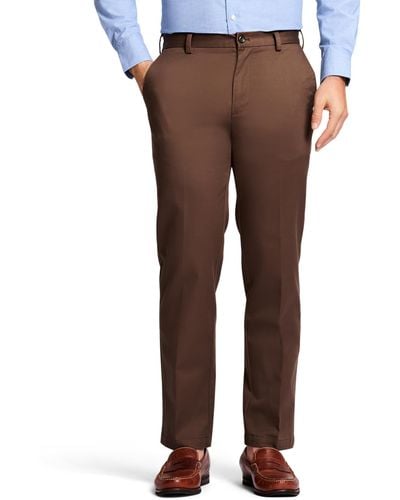 Izod American Chino Flat-front Straight-fit Pants - Brown
