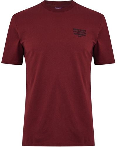 Reebok S Cl Camping T-shirt Classic Burgundy S - Red